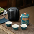 Mini Portable Ceramic Travel Teapot and Cup Set One Tea Pot Three Tea Cups Tea Pot Set With Package Bag