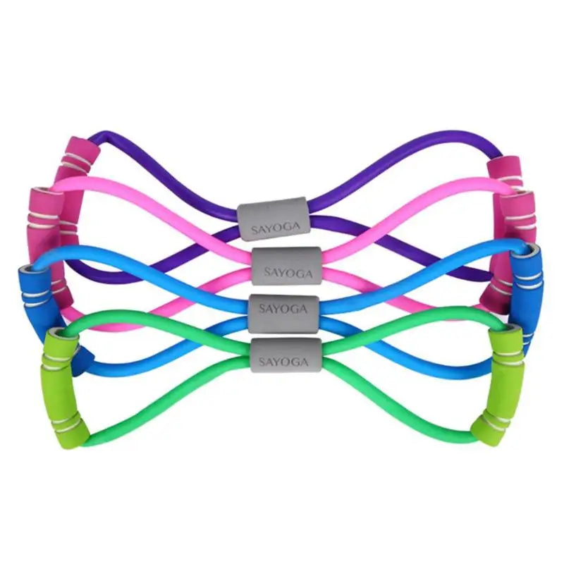Gym 8 Word TPE Loop Elastic Band Chest Developer Expander Rope Sports Workout Resistance Bands Fitness Equipment Yoga Training