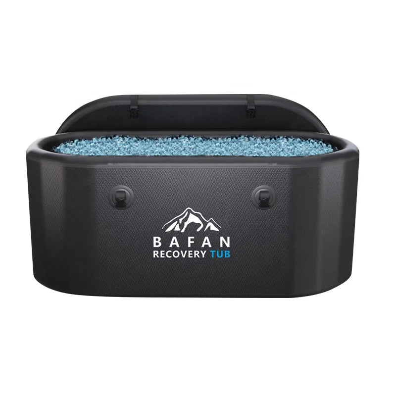 Bafan Customizable Portable Ice Barrel Fitness Recovery Cold Plunge Therapy Pod Lidded Ice Bath Tub Accessory Ice Bathtub