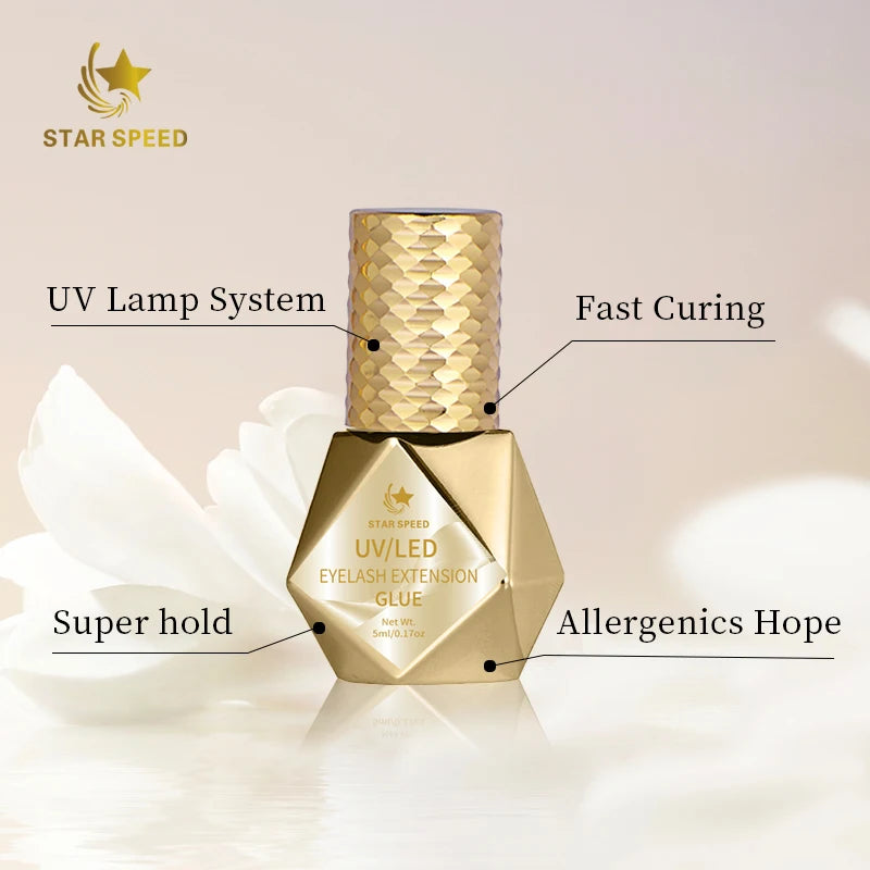 Star Speed Wholesale Microwave UV LED Eyelash Extension Glue with Private Label UV Lash Glue Uv Glue Eyelash