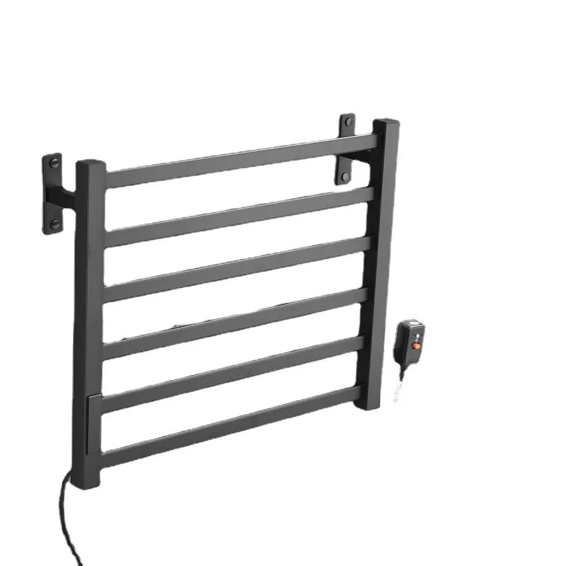 APP Smart Control Modern Stainless Steel Electric Heated Towel Warmer Rack with Double Towel Bars Wall-Mounted Top Shelf