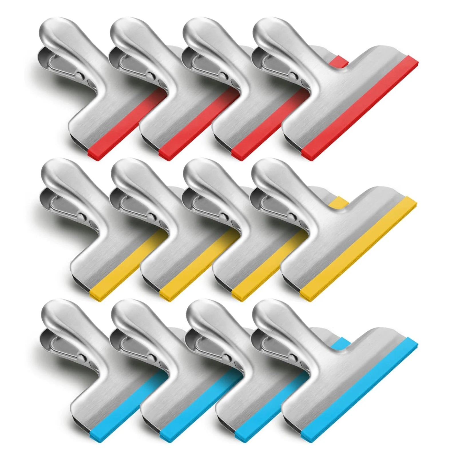 Kitchen Snack Bag Clips with Silicone Cover No More Sharp Edges Durable Stainless Steel Bag Clip