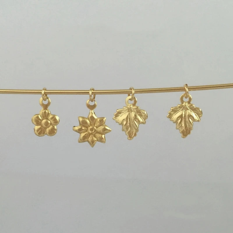 Gold Filled Bracelet Flower Charms for DIY Jewelry Making Permanet Pendant
