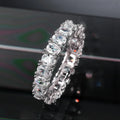 Factory Hot Sale 3 Colors Full Diamond Square Diamond Zircon Ring for Women Luxury Ladies Wedding Cz Finger Rings Set Wholesale
