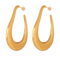 Ins Style Niche French Entry Large U-Shaped Earrings Stainless Steel 18K Gold Hollow Exaggerated Earrings Jewelry