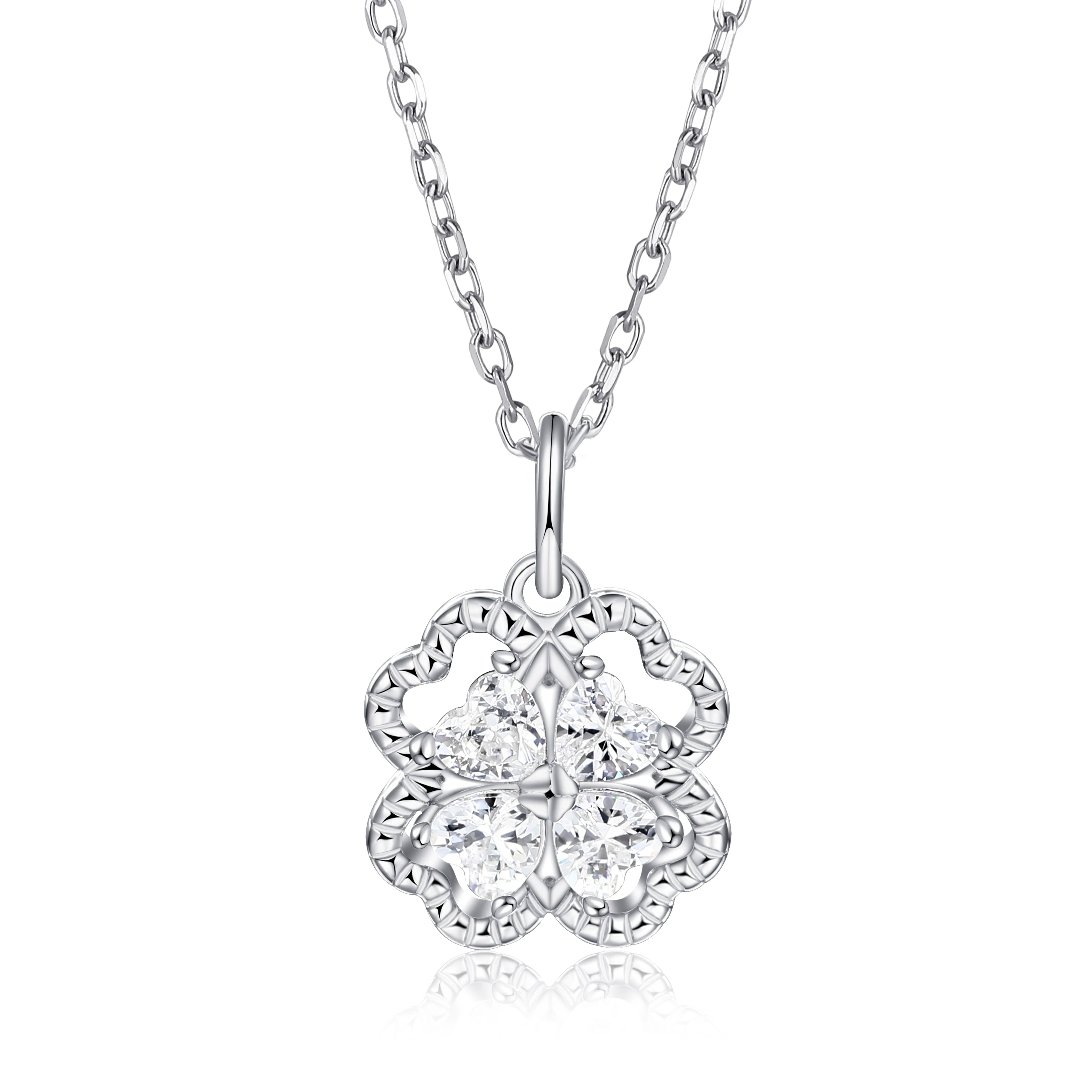 Fashion 925 Silver CZ Pendant Necklace Trendy Style for Women Daily