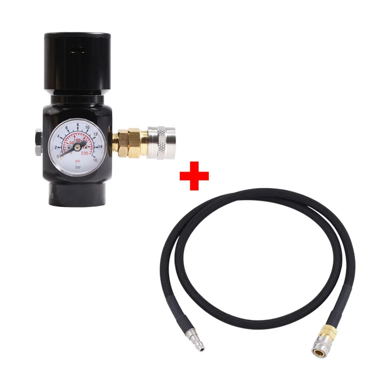 HPAT Air HPA CO2 Portable Low Pressure Regulator Control Gas for Pneumatic Tools Including Nail 40 Inch Remote Braided Air Hose