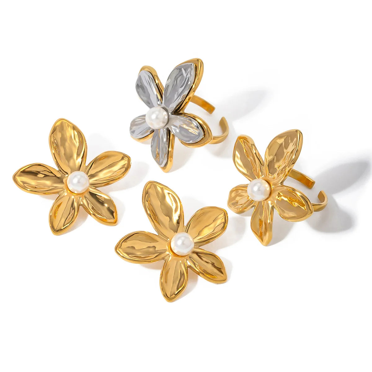 High Quality No Fading 18K Gold Stainless Steel Vintage Earrings Fashion Luxury Flower Earrings for Women