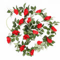 2.3 meters long Artificial Red Silk Rose Flower Vine With 9cm flower heads Rose Garland for Wedding Party