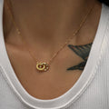 2025 Dazan Summer New 18k Pvd Gold Plated Stainless Steel Twist Vintage Design Circle Pendant Necklace Luxury Jewelry for Women