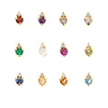 Newest Brass Jewelry Manufacturer Customized Gold Plated Minimalist Birthstone Zircon Jewelry Stud Earring for Girl Gifts