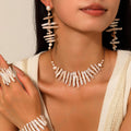 Trendy White Ivory Fishbone Special-Shaped Luxury Set Includes Pearl Necklace Bracelet Ring Earrings-for Wedding Parties Gifts