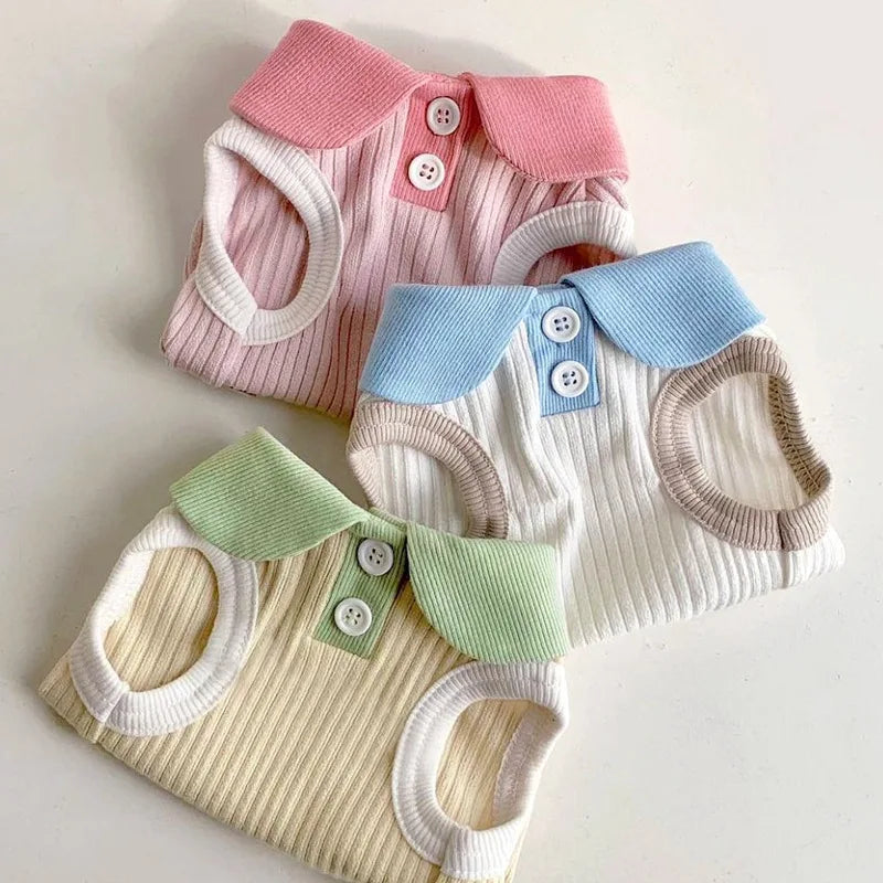 Luxury Summer Pet Vest Cat Shirt Cute Simple Solid Style Dog Apparel for Spring Pet Cat Vest Dog T Shirts Clothes Pet Apparel MegaBDM