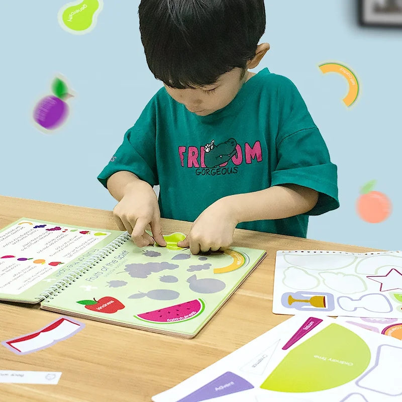 Custom Kids  Scene No Glue Static Cling Kiss Cut Stickers Book Printing Removable Children Sticker Book