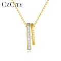 CZCITY 925 Silver Chain Fashion Jewelry Necklace Woman Charm Trendy Dainty Girl Gold Designer Pendant