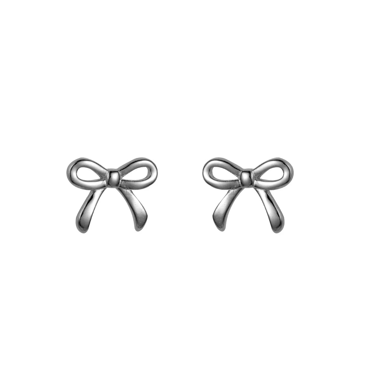 Women's Fashion Jewelry S925 Sterling Silver Bow Earring Ribbon Bowknot Stud Earrings