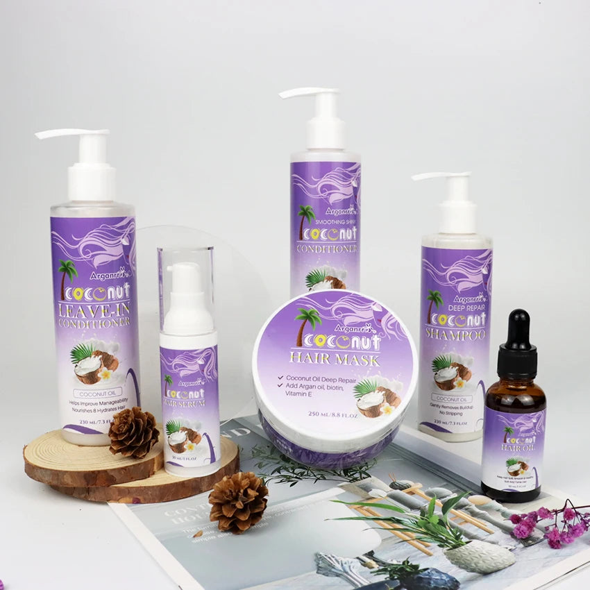 Sultfate Free No Paraben Safety Hair Mask Oil Serum Hair Care Set for Custom Luxury Gift Box