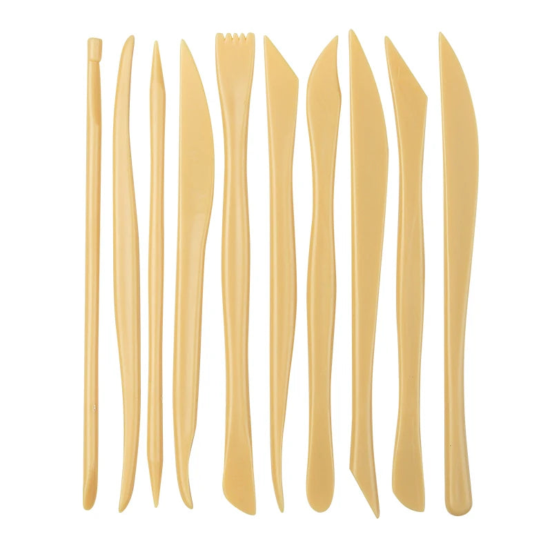 10-Piece Plastic Clay Sculpting Set Polymer Modeling Wax Carving Pottery Tools DIY Cake Carving Sculpture Shaper Art Supplies