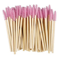 50 Pcs/bag Bamboo Handle Eyelash Brushes Disposable Eyebrow Brush Eyelash Extension Mascara Wands Applicator Women Makeup Tools