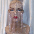 Fashion Stage Dance Party Punk AlloyMask Tassel Rhinestone Belly Dance Performance Chain Nightclub Bar Party DJ DS Female
