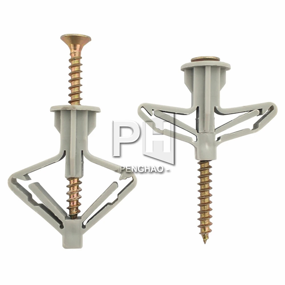 Expansion Drywall Anchor Kit With Screws Self Drilling Wall  Pierced Special for Nylon Plastic Gypsum Board