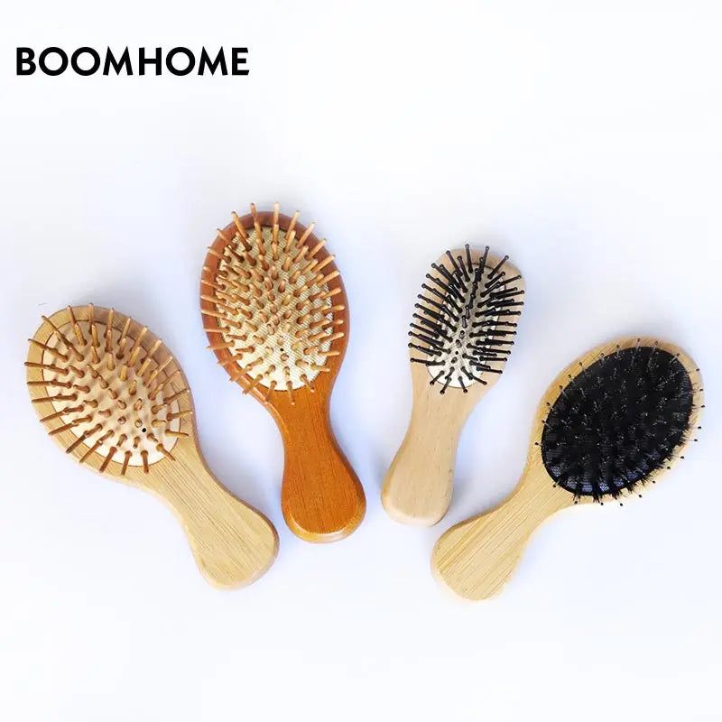 Wholesale Eco Friendly Wood Bamboo Paddle Travel Hairbrush Customize logo Boar Bristle Women Head Detangling Hair Brushes