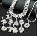 Cadermay S925 Letter Pendant 0 to 9 Moissanite D VVS  Ice Out Hiphop Pendant Pass Diamond Tester  Moissanite Pendant Necklace