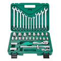 37 Pieces Toolbox Chrome Vanadium Steel Toolbox Kit Multi-function Manual Car Repair Tool