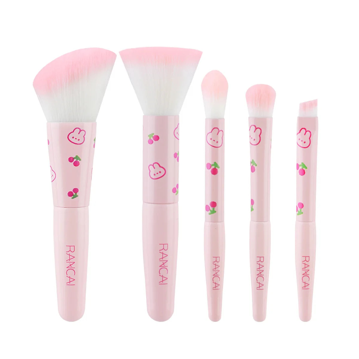 New Arrival 5pcs Pink Cute Mini Travel Makeup Brush Set Portable Cosmetics Soft Hair Makeup Brush Set Beauty Tools