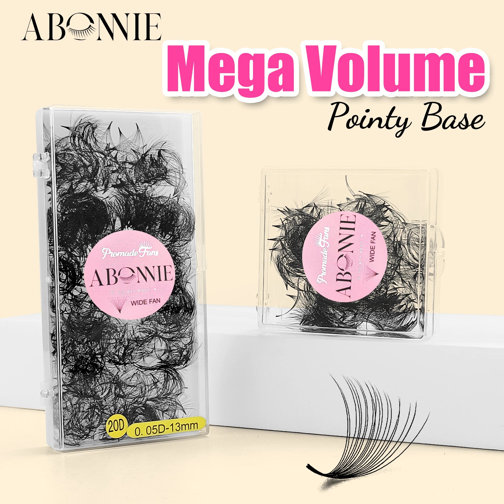 Pointy Base 0.05 Promade Speed Fans Long stem Loose Fans Wide Pro Made Fans Eyelash 10D 20D Mixed Promade Lash Extension Fans