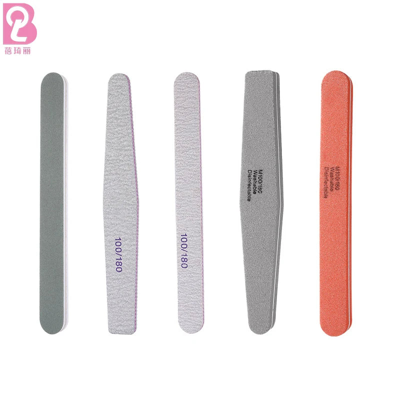 Beiqili Wholesale Zebra Nail File Kit Reusable 100/180 180/240 Dual Side Emery Board Nail Files Washable Sponge