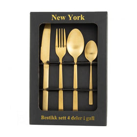Light champagne Gold Cutlery Set Stainless Steel Bestekset Dinnerware Golden Plated Flatware Set 16 Piece
