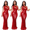 2022 New Style Sequins Tunic Ladies Wedding Dress Sexy Hollow Ou Bodycon Evening Party Long Women Casual Dress
