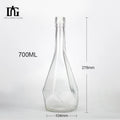 Unique Shape Custom 500ml Cork Sealed Engraving Liquor Gin Vodka Tequila Spirits Bottle Glass
