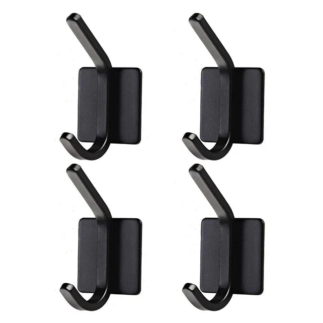 Professional Supplier Shower Self-Adhesive Self Wall Holder Matte Black Curtain Towel Hooks for Bathrooms Adhesive