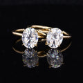 Starsgem Oval Brilliant Cut Moissanite and Lab Grown Diamond 14k 18k Gold Ring