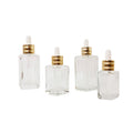 Hot Sale 30ml square clear Glass Bottles Dropper Bottle for Face Serum Essential Oil Bottle