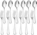 Wholesale 12pcs Restaurant Silverware Stainless Steel Dinner Spoon and Fork Set For Kitchen