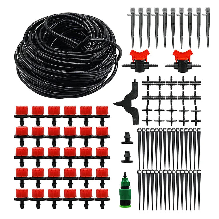 20m Hose Garden Greenhouse Automatic Micro Drip Irrigation System Adjustable Dripper Watering Kits
