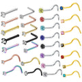 20g Tiny L-Shaped Hook Nose Stud Ring Piercing Stainless Steel Hip Hop Unisex Body Jewelry