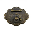 Stock Supply Box Accessories 65 X 51mm Flower Shaped Metal Antique Wooden Box Lock