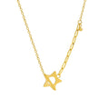 18K Gold Plated Pendant Necklacestar Charm Necklace Personalized Necklaces Romantic Women's Star Stainless Steel Link Chain