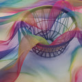 Fashionable Two Tone Gradient Color Change Printed Organza Fabric for Dress