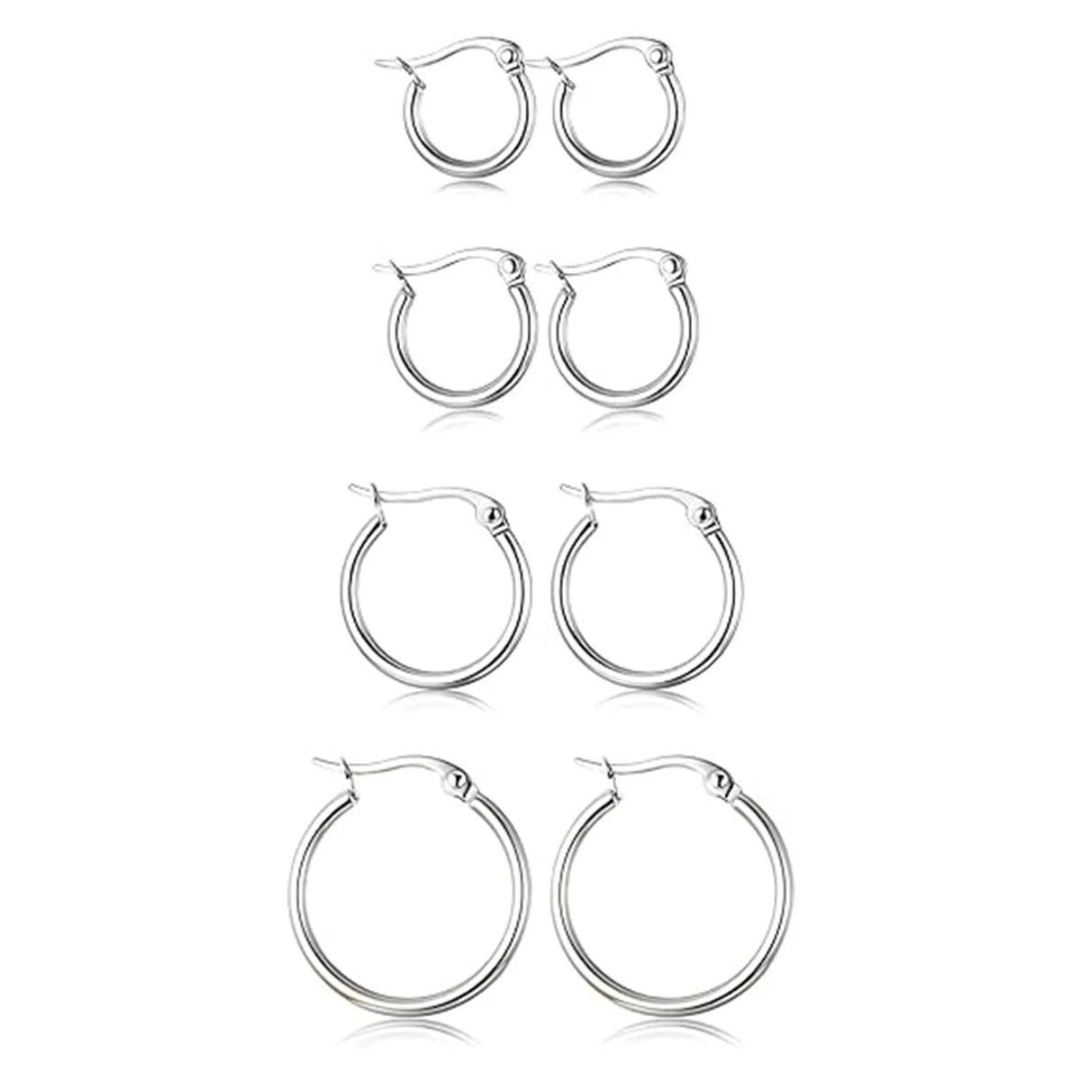 8MM-20MM Stainless Steel Hoop Earrings Cute Huggie Earrings for Women Hypoallergenic Surgical Steel Huggie Hoop Earrings