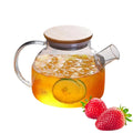 Glass Teapot Unbreakable Glass Coffee Coloured Eco-friendly Hot Water 1L Hand-Blown  High Borosilicate with Infuser