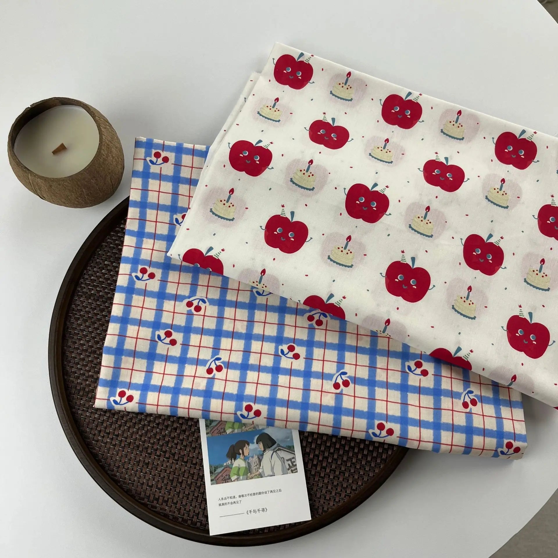 Wholesale Hot Selling Popular Cartoon Cute Cherry Fashion Cotton Fabric Comfortable for Lady Dress Hat Pants Home Textile