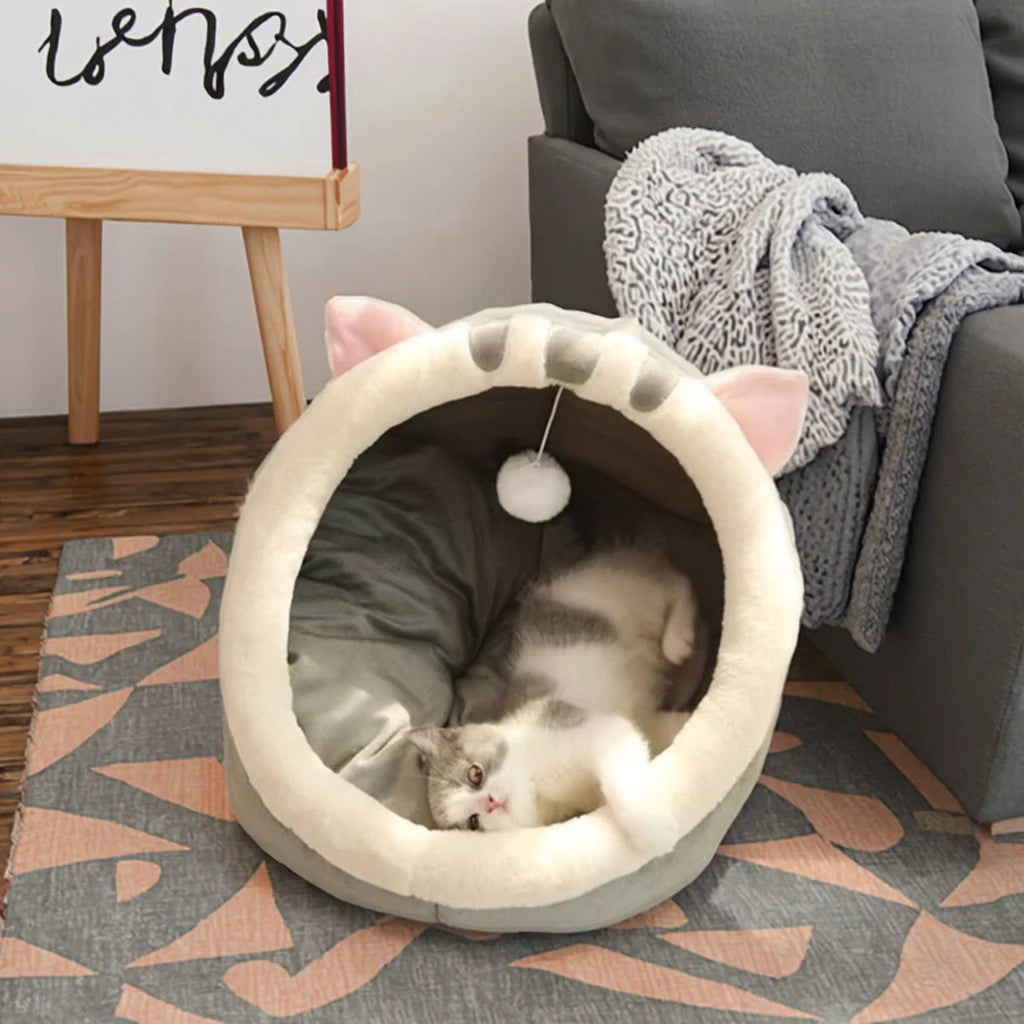 Luxury PP Soft Plush Cat Bed Cozy Winter Pet Basket with Washable Kitten Lounger Cushion Small Animals' Tent Cat House MegaBDM