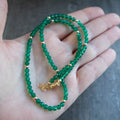 Zooying 2023 Fashion Handmade Jewelry Green Onyx Gemstone Beaded Choker Necklace for Women