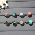 Hot Products Wholesale Bulk Healing Quartz Faceted Shiny Crystal Amethyst Malachite Gemstone Turquoise Resizable Ring Jewelry