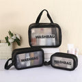 Custom Logo PU Leather PVC Transparent Clear Zipper Beauty Organizer Storage Bath Wash Cosmetic Makeup Bag